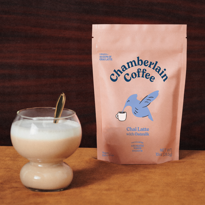 Chai Oatmilk Latte  Lifestyle Shot Front