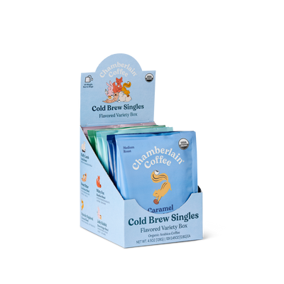 Organic Flavored Variety Cold Brew Singles  Product Shot Diagonal