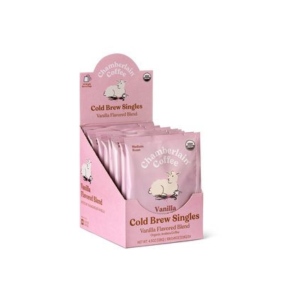 Organic Vanilla Cold Brew Coffee Singles Default Title Product Shot Diagonal
