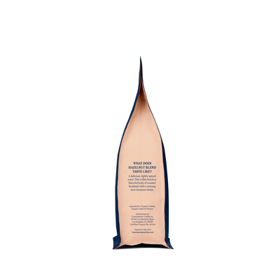 Organic Hazelnut Coffee Blend  Product Shot Side